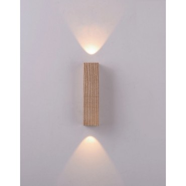 Aplica LED decorativa 6W SABER iluminare sus jos lemn stejar natur lumina calda