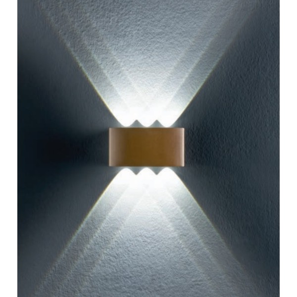 Aplica LED de exterior FABO 6W gri maro inchis alb mat iluminare sus jos lumina calda IP54