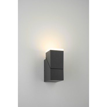 Aplica LED de perete 8W orientabila Evo Square Up SCHRACK antracit lumina calda