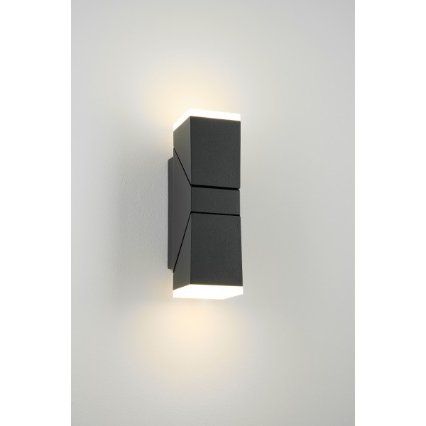 Aplica LED de perete 12.5W orientabila Evo Square SCHRACK iluminare sus/jos antracit lumina calda
