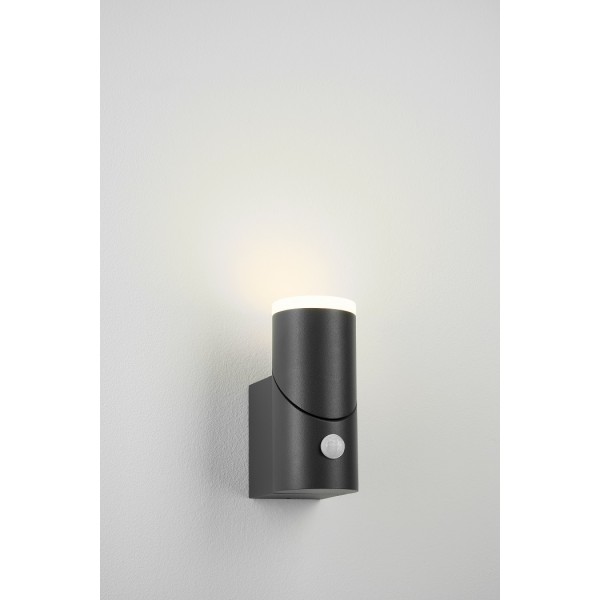 Aplica LED de perete cu senzor 8W orientabila Evo Round Up SCHRACK antracit lumina calda
