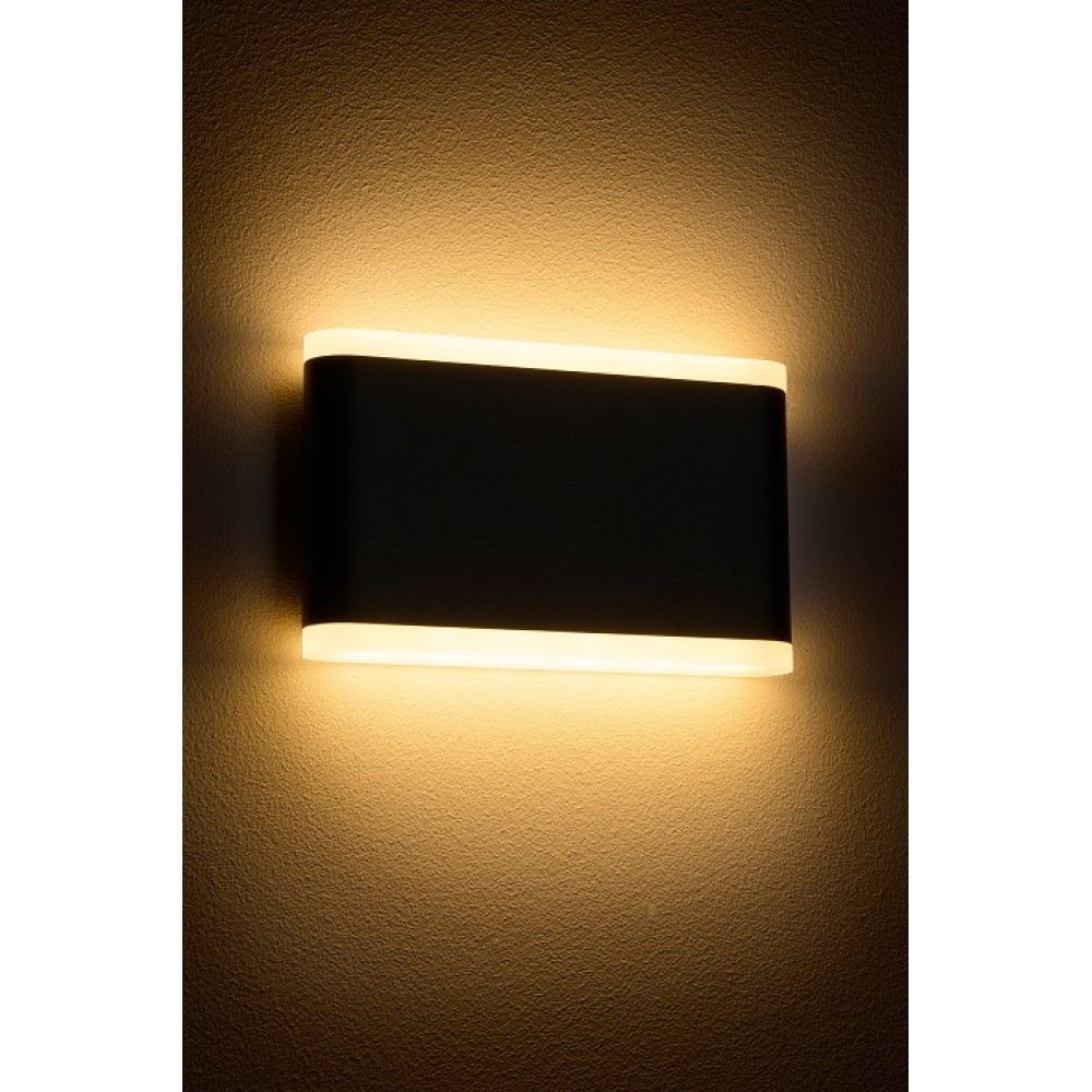 Aplica LED de perete 13W NAOS Medium SCHRACK iluminare sus/jos antracit lumina calda IP54
