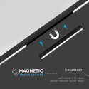 Corp LED liniar magnetic 20W Corp Negru Alb Cald