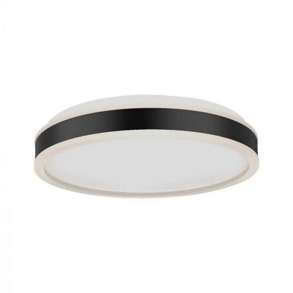 Plafoniera LED Designer 38W rotunda 400mm corp alb cu negru lumina neutra IP20