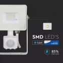 Proiector LED cu senzor 10W Cip SAMSUNG Corp Negru Alb