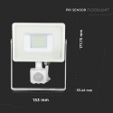 Proiector LED cu senzor 20W Cip SAMSUNG Corp Alb Alb Rece