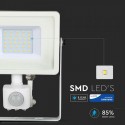 Proiector LED cu senzor 30W Cip SAMSUNG Corp Alb Alb Rece