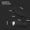 Proiector LED magnetic 15W Corp Negru Alb Cald