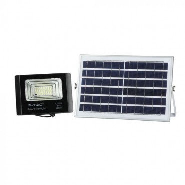 Proiector LED negru 12W Alb Rece cu panou solar si telecomanda cu functii multiple