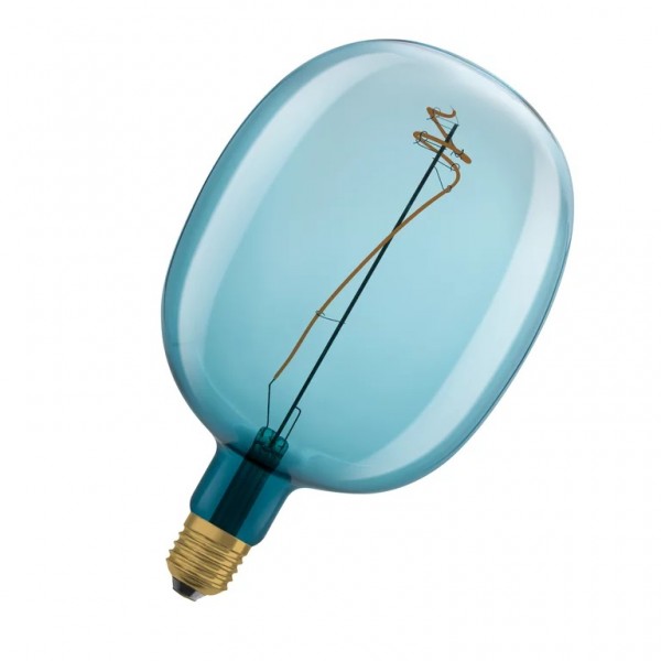 Bec LED filament glob sticla albastru 4.5W OSRAM Vintage 1906 Edison E27 dimabil lumina calda 1600K 