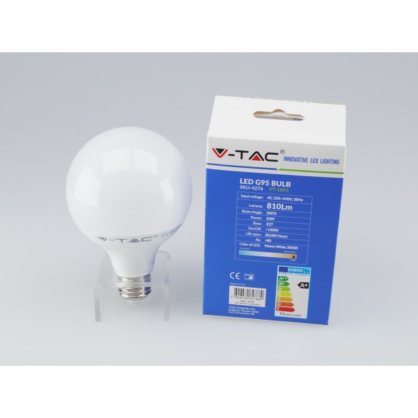 Bec LED 10W G95 Е27 Termoplastic Alb Neutru