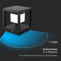 Lampadar LED solar de gradina 2W cu senzor corp negru lumina calda IP65