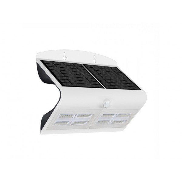 Lampa LED solara de perete 7W cu senzor PIR Corp Alb lumina neutra IP65