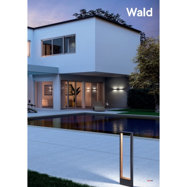 Aplica LED de exterior WALD 10W gri inchis imprimeu lemn iluminare indirecta lumina calda IP65