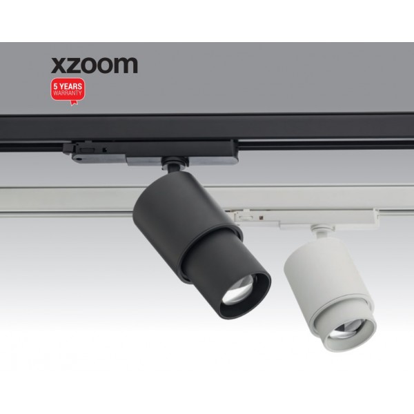 Proiector LED 20W pe sina XZOOM dimabil unghi reglabil negru alb CRI90 IP20