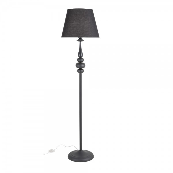 Lampadar ELIZEE cu dulie E27 1516mm metal negru mat cu abajur textil negru IP20