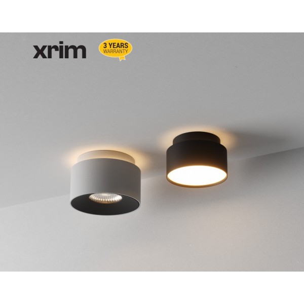 Plafoniera LED 10W+2W rotunda 114mm XRIM corp alb iluminare directa indirecta CRI90 IP40