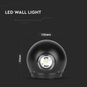 Aplica LED 6W glob Corp Negru Alb Cald