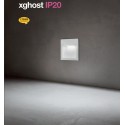Spot LED XGHOST 2W incastrat in perete patrat alb negru