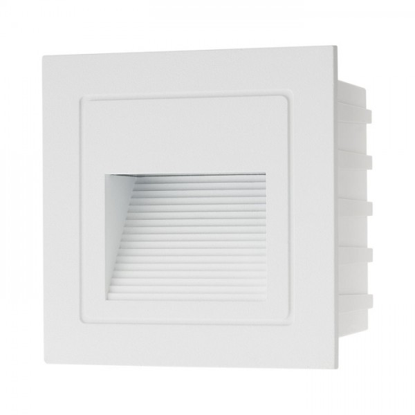 Spot LED etans XGHOST 2W incastrat in perete patrat alb negru
