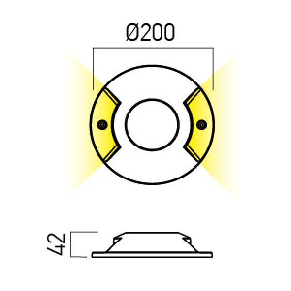 Spot LED etans 12W XPUCK bidirectional cu montaj aparent pentru pardoseala alb cald