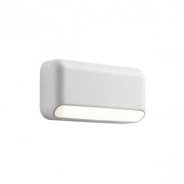 Spot LED etans SAPO 3W aplicat pe perete dreptunghiular alb mat gri inchis lumina calda IP65