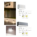 Spot LED etans SAPO 5W aplicat pe perete dreptunghiular alb mat gri inchis lumina calda IP65