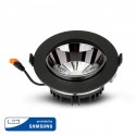 Spot LED orientabil 30W Rotund cip SAMSUNG cu reflector si rama neagra Alb Rece