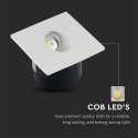 Spot LED 3W pentru treapta patrat Corp Alb lumina calda IP20