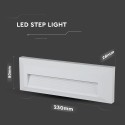 Spot LED etans 3W pentru treapta dreptunghiular Corp Alb Alb Neutru