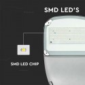 Lampa LED stradala 50W cip Samsung cu panou solar corp alb IP65 cu telecomanda